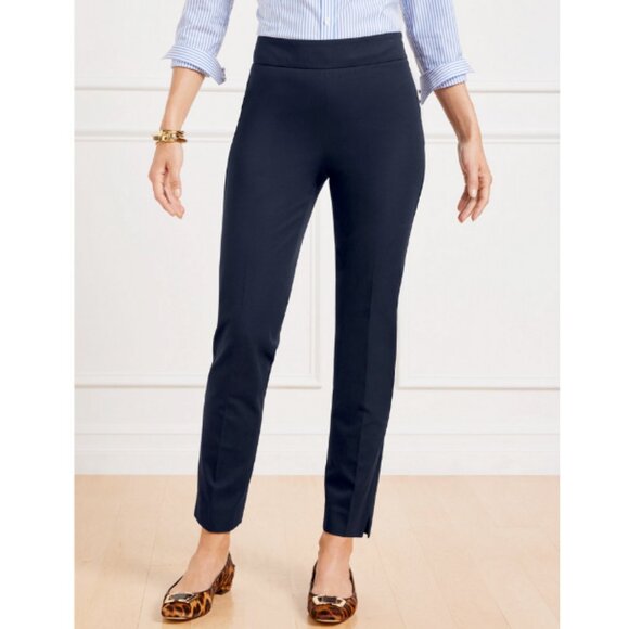 NWT TALBOTS Chatham Slim Ankle Curvy Fit Stretch Pants Navy Size 18 - Picture 1 of 11